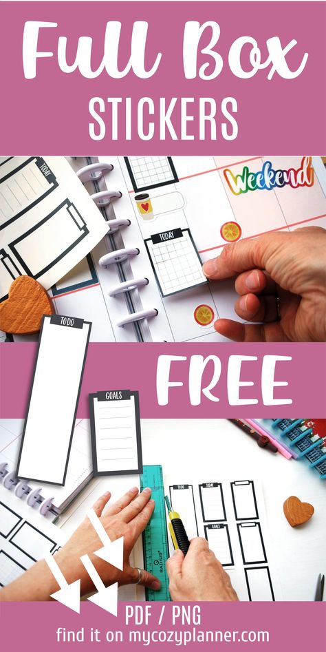 Happy Planner Free Printable Stickers Boxes, Cricut Stickers Free Printable, Teacher Stickers Free Printable, Planner Stickers Printable Free, 3d Calendar, Disc Planner, Happy Planner Free Printable, Planer Organisation, Planner Freebies