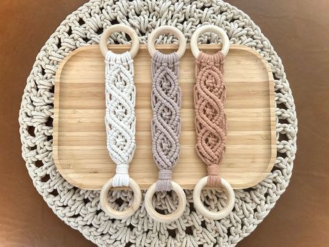 Macrame Tea Towel Holder, Tea Towel Holder, Wine Barrel Rings, Macrame Feathers, Macrame Rings, Kitchen Towel Holder, Kitchen Stove, Towel Hanger, Plant Hangers