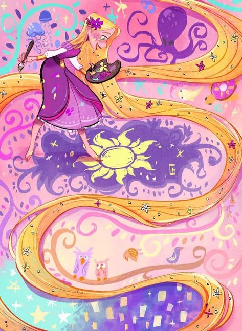 Tangled Illustration, Tangled Pictures, Tangled Art, Disney Princess Rapunzel, Tangled Rapunzel, Disney Rapunzel, Tangle Art, Disney Tangled, Pinturas Disney