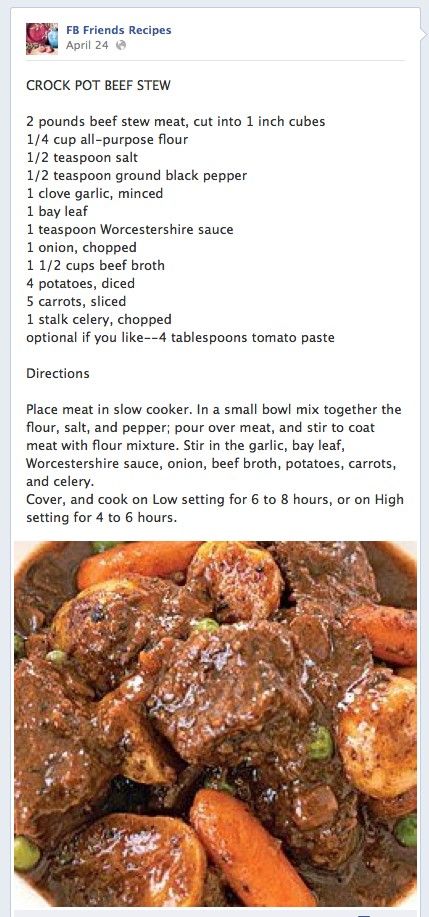 Crock Pot Beef Stew-i've made this twice now and i find it so yummy it's hard not to eat the whole pot the day i make it. Crockpot Beef Stew, Crock Pot Beef, Crock Pot Food, Crock Pot Dinners, Beef Stew Crockpot, Pot Beef Stew, Pot Dinners, Crockpot Dishes, Crockpot Beef