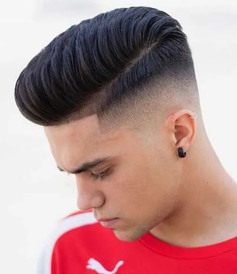 Pompadour: Everything to Know About this Iconic Cut for Men Trending Hairstyles For Men, Boy Haircuts Long, Gents Hair Style, Pompadour Hairstyle, Stylish Short Haircuts, Cool Mens Haircuts, Men Hair Color, Faded Hair, Men Haircut Styles