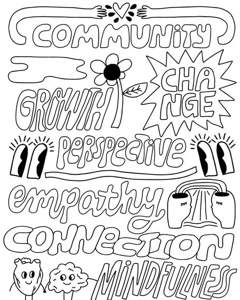 Couldn’t wait to share our new community coloring page with you all! Link in bio to download and print (for free 🙂) These important words… | Instagram Community Coloring Pages, To Start A Conversation, August 25, Print Graphic, The One And Only, The Foundation, Coloring Page, Each Day, One And Only