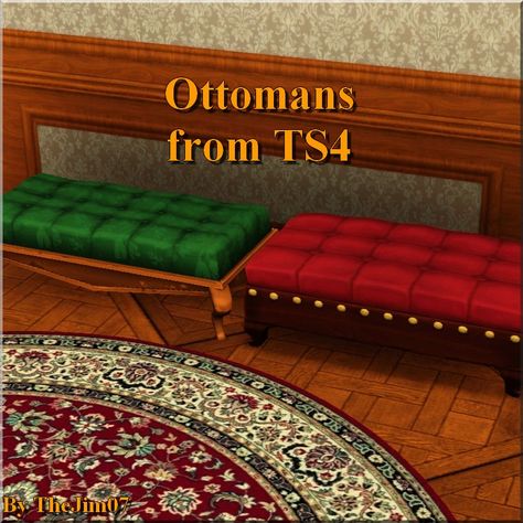 Mod The Sims - Ottomans from TS4 Two Ottomans, Sims 3 Mods, Electronic Art, Sims 3, The Sims, Sims 4, Chaise Lounge, Love Seat, Ottoman