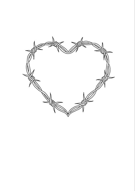 Barb Heart Tattoo, Barbed Heart Tattoo, Spiked Heart Tattoo, Barb Wire Heart Tattoo Design, Heart Thorns Tattoo, Patchwork Tattoo Drawings, Heart Barbed Wire Tattoo, Heart Break Tattoos For Women, Thorn Heart Tattoo