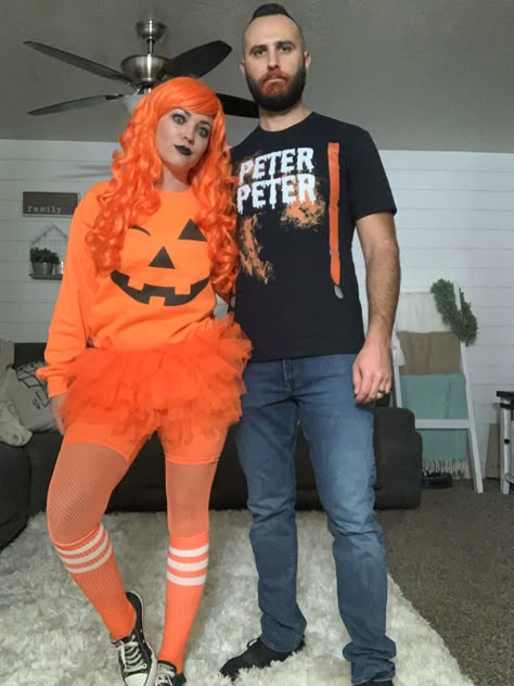 Couples Costume Big Guy, Peter Pumpkin Eater Couples Costume, Plus Couple Halloween Costumes, Mixed Couples Halloween Costume Ideas, Warm Halloween Costumes For Couples, Bearded Couples Costumes, Costumes With Beards Couple, Awesome Couples Halloween Costumes, Pumpkin Eater Couple Costume