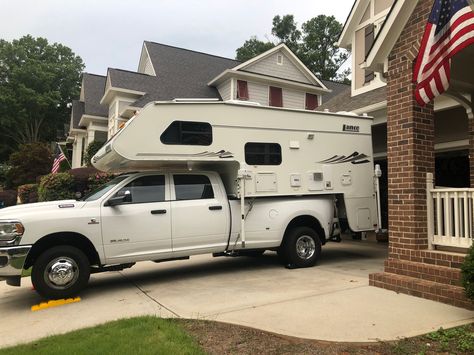 Truck Camper Remodel, Vinyl Plank Flooring Bathroom, Lance Truck Camper, Cabover Camper, Lance Campers, Camper Flooring, Rv Interior Remodel, Pickup Camper, Truck Bed Camper