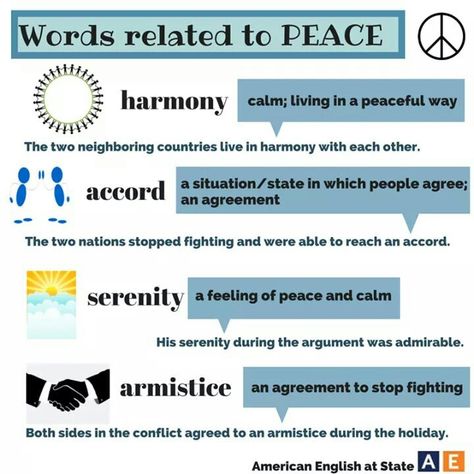 Words related to PEACE Vocabulary Meaning, English Expressions, Teacher Motivation, Word Formation, Esl Vocabulary, Other Ways To Say, Better English, Grammar Lessons, Education Quotes For Teachers