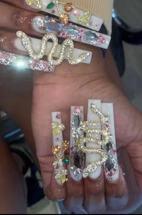 African American Nails, American Nails, Junk Nails, African American Beauty, Dream Nails, American Beauty, Long Acrylic Nails, Perfect Nails, Cute Nails