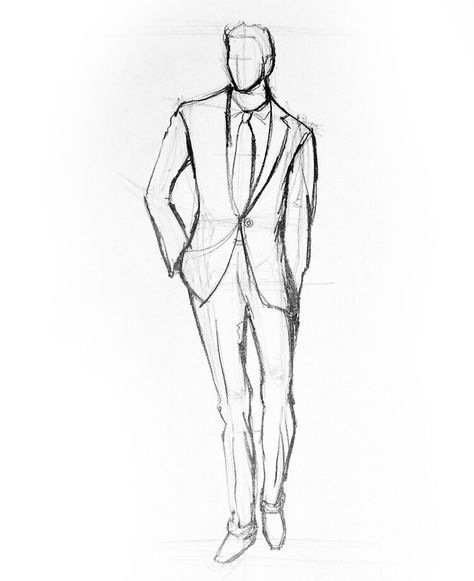 Men Suit Design Drawing, Men In Suit Sketch, Mens Sketches Illustration, Drawing Of A Man In A Suit, Mens Suit Drawing, Man In Tuxedo Drawing, Man Drawing Full Body Sketch, Drawing Of Man In Suit, Man Full Body Pose Reference Drawing