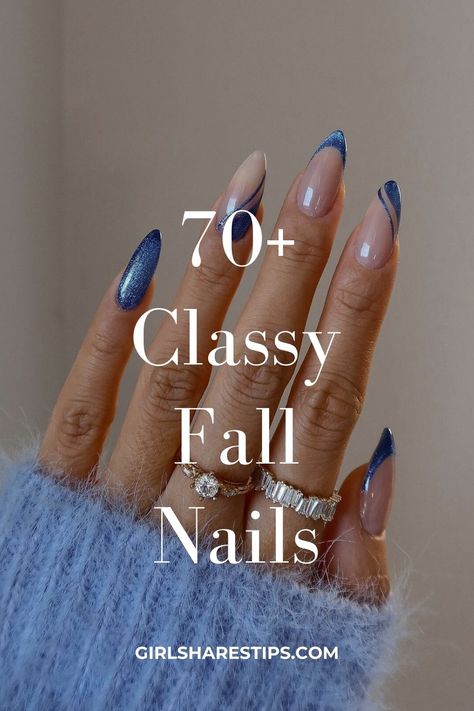 Embrace 70+ classy fall nail trends for September, October, and November. From chic and elegant old money luxury to minimalist styles, discover short, long, coffin, square, and almond shapes. Featuring rhinestones, acrylic, French tips, chrome, Y2K, and 90s-inspired designs. Perfect for Thanksgiving holidays and European elegance. Autumn Nails Different Colors, Thanksgiving Fall Nail Designs, Simple Thanksgiving Nails Almond, Classy Nails 2024 Trends, Fall French Nails Almond, Almond Nails Designs Holiday, Fall Vegas Nails, November Nails Square Short, Nails For Autumn 2024