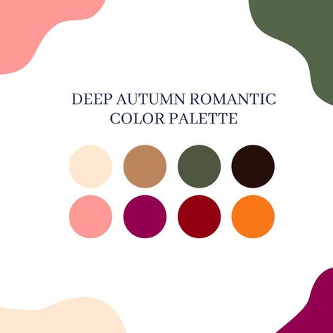 Deep Autumn Romantic Style, Romantic Deep Autumn, Dark Autumn Romantic, Dark Autumn Outfits, Romantic Color Palette, Woman Fashion Casual, Deep Autumn Palette, Deep Autumn Color Palette, Colour Season