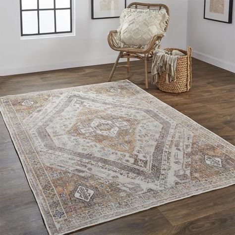 Bungalow Rose Gerlac Area Rug | Wayfair Feizy Rugs, Vintage Medallion, Target Rug, Country Blue, Medallion Rug, Geometric Area Rug, Washable Area Rugs, Nebraska Furniture Mart, Joss And Main