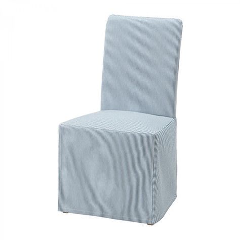 IKEA+Henriksdal+Chair+SLIPCOVER+Cover+Skirted+REMVALLEN+Blue+White+Stripes Henriksdal Chair Cover, Ikea Duvet, Cheap Dining Chairs, Oversized Chair And Ottoman, Chair Options, Swivel Chair Living Room, Top Beds, Ikea Home, Ikea Chair