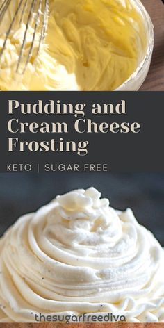 Keto Frosting Cream Cheese, Weight Watchers Cream Cheese Frosting, Frosting Cream Cheese Recipes, Pudding And Cream Cheese Frosting, Less Sweet Frosting Recipes, Splenda Frosting Recipe, Sugar Free Frosting Easy, Cream Cheese Pudding Filling, Sugar Free Pudding Cookies