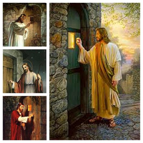 Ever notice how most paintings of Jesus knocking on a door feature doors without handles on the outside? It's because He's a gentleman. Those doors can only be opened from the inside because they represent our hearts. Greg Olsen Art, Christian Couples, Pictures Of Christ, Lds Art, Pictures Of Jesus Christ, Jesus Christ Images, Biblical Art, Jesus Images, Jesus Art