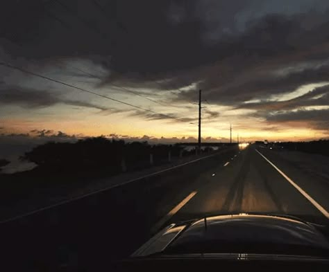 The Road GIF Sunset Gif, Road Trip Places, Night Gif, Beautiful Places Nature, On The Road Again, Aesthetic Gif, Night Aesthetic, City Aesthetic, Winter Photography