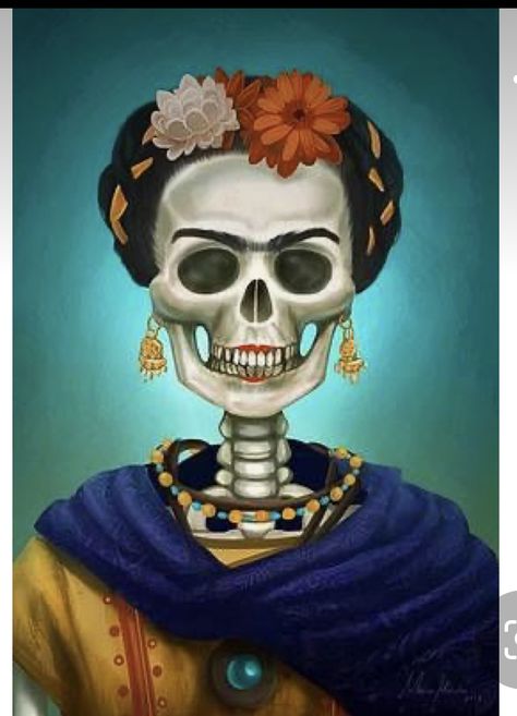 Frida Kahlo Drawing, Den Mrtvých, Hispanic Art, Sugar Skull Artwork, Frida Kahlo Portraits, Kahlo Paintings, Frida Art, Frida Kahlo Art, Tattoo Style Drawings