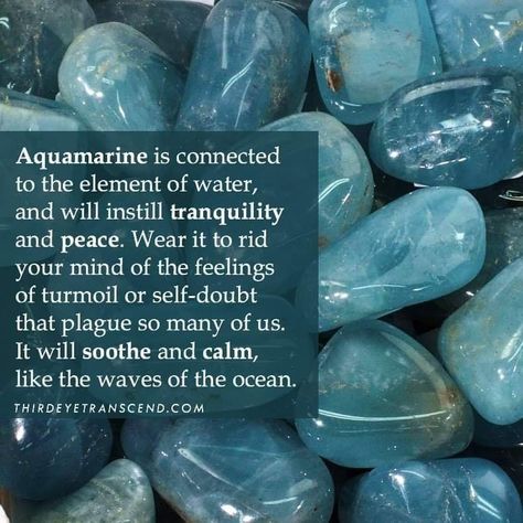 Aquamarine Stone Meaning, Healing Ideas, Crystal Children, Crystal Seashells, Crystal Healing Chart, Wiccan Spell Book, Crystals Healing Properties, Spiritual Crystals, Gemstone Meanings