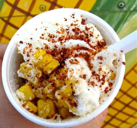 Quick and Easy Mexican Corn in a Cup - Delishably - Food and Drink Mexican Corn In A Cup, Easy Mexican Corn, Corn With Mayo, Elote Preparado, Corn Cup, Mexican Corn Recipes, Corn In A Cup, Elote Recipe, Easy Microwave Recipes