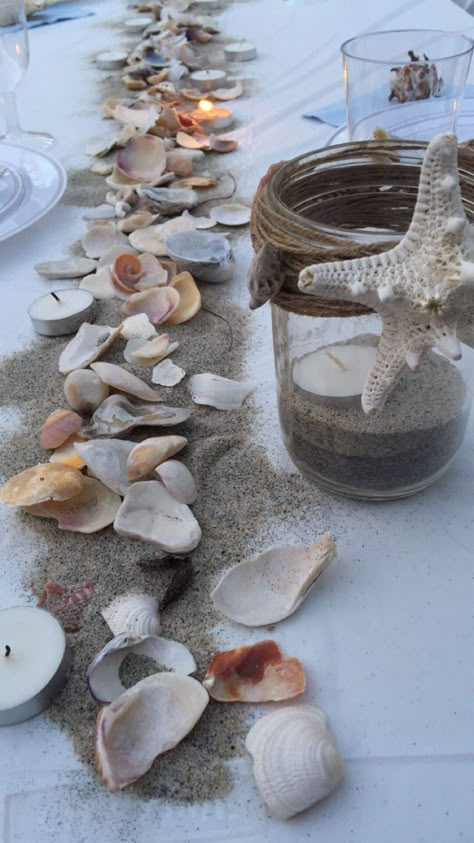 Beach Dinner Decorations, Beach 60th Birthday Party, Bahamas Themed Party, Beach Theme Wedding Party, 18th Beach Birthday Party Ideas, Beach Themed 21st Birthday, Beach Theme Party Table Decor, 70th Beach Birthday Party, Wedding Table Decorations Beach Theme