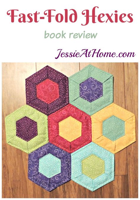 Today I get to share with you a new book with a really nifty way to make double sided quilted hexagons. #sewing #quilting #hexagons #crafts #diy Quilt As You Go Hexagons, Octagon Quilt, Hexagon Pillow, Hexie Patterns, Hexie Quilts Patterns, Hexagon Patchwork, Hexie Quilt, Hexagon Design, Quilt Sewing Patterns