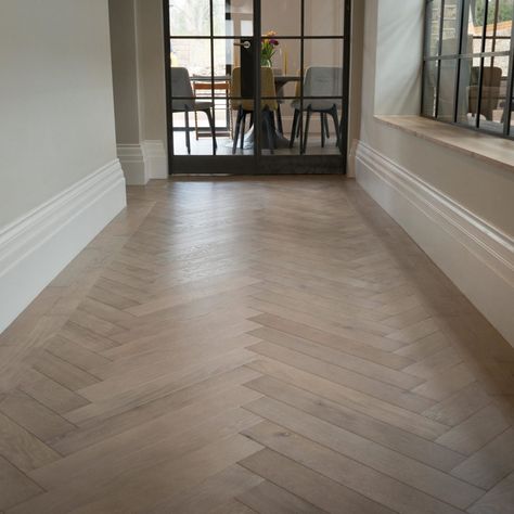 Black Wood Floors, Wood Floor Design, Grey Wood Floors, Herringbone Wood Floor, Herringbone Wood, Hallway Flooring, Herringbone Floor, Dark Wood Floors, Engineered Hardwood Flooring