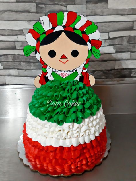 Pastel Mexicano Muñeca mexicana Mexican Cakes, Mexican Cake, Cake Toppers, Hello Kitty, Pastel, Kitty, Cake, Design