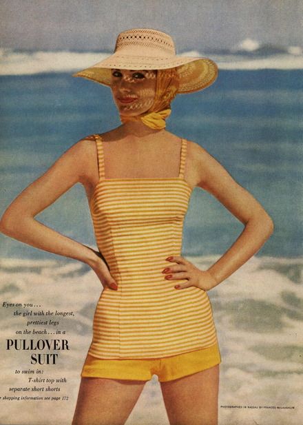 Beach Pyjamas, Glamour Editorial, 1950s Swimwear, Prairie Fashion, Vestidos Pin Up, Retro Photoshoot, Fashion 1950, Patti Hansen, 50th Clothes