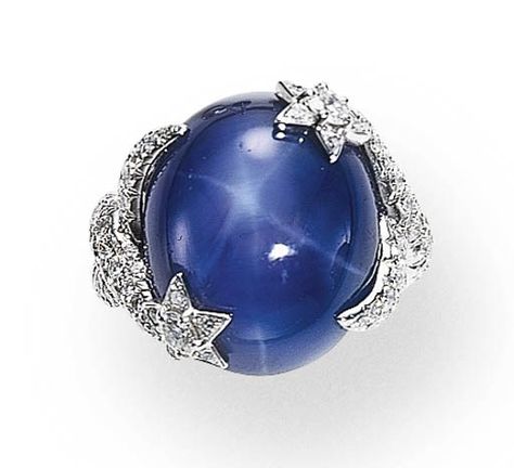 A STAR SAPPHIRE AND DIAMOND RING, BY CHANEL | Christie's Star Sapphire Jewelry, Chanel Set, Star Sapphire Ring, Irish Claddagh, Claddagh Ring, Sapphire And Diamond Ring, Precious Jewels, Star Sapphire, Chanel Jewelry