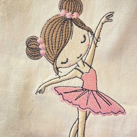 Ballet Embroidery, Dance Embroidery, Ballerina Embroidery Design, Embroidered Ballerina, Ballerina Embroidery, Young Ballerina, Wilcom Embroidery, Art Ballet, Ballerina Dance