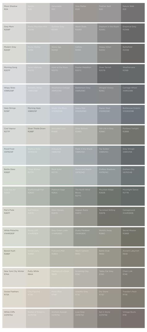 Paint Shades Colour Palettes, Shades Of Grey Paint Bedroom, Different Grey Shades, Dulux Light Grey Paint, Deluxe Grey Paint Colours, Light Grey Bedroom Walls Paint Colours, Shades Of Grey Paint Living Room, Dark Grey And Light Grey Living Room, Greige Dulux Paint