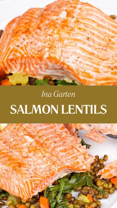 Ina Garten Salmon Lentils Salmon With Lentils, Salmon And Lentils, Salmon Lentils, Carrots Chicken, Lentil Recipes Healthy, Lentils Recipe, French Green Lentils, French Lentils, Homemade Chicken Stock