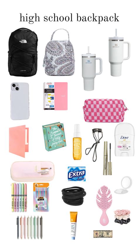 School Bag Organization, Middle School Essentials, Cute Backpacks For School, School Emergency Kit, School Backpack Essentials, Middle School Survival, Preppy School Supplies, Pretty School Supplies, School Suplies