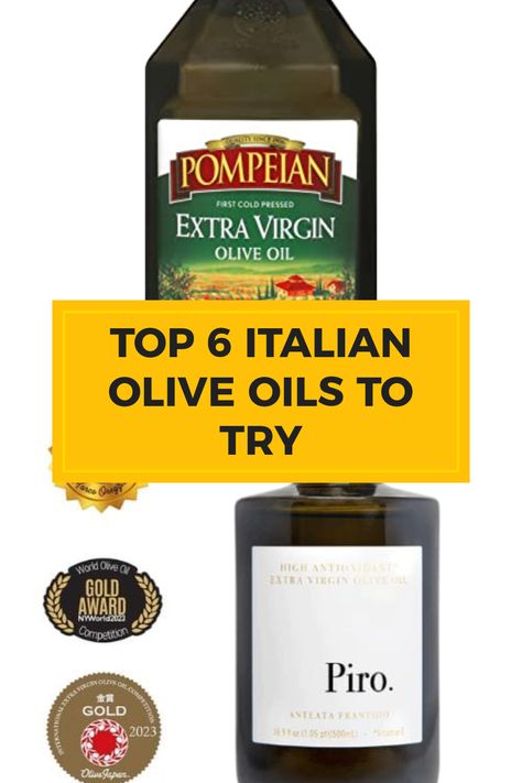 Are you ready to enhance your culinary creations? Discover these top 6 Italian olive oils that you can purchase in the USA! From Pompeian's Extra Virgin Olive Oil to other distinguished brands, our list showcases the best options available. These olive oils are ideal for everything from salad dressings to dipping and cooking delights. Find out which oils deserve a spot in your kitchen pantry. Fresh flavors and high quality are just a click away with these Italian gems!

 Explore gourmet olive oils perfect for every type of dish! Olive Oil Recipes Healthy, Best Olive Oil Brand, Best Olive Oil, Olive Oil Brands, Olive Oil Recipes, Italian Olives, Olive Oils, Salad Dressings, Virgin Olive Oil