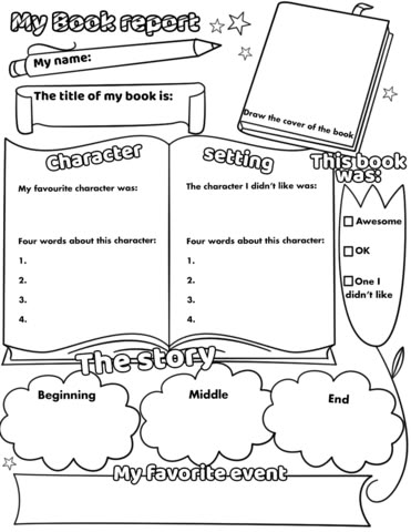 Book Report Worksheet, Kindergarten Book Report, My Book Report, Creative Book Report, Reading Main Idea, Third Grade Books, Book Report Template, 1st Grade Books, 2nd Grade Books