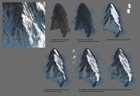 Concept Art Tutorial, Digital Painting Techniques, Paint Techniques, Landscape Paintings Acrylic, Concept Art Drawing, Digital Painting Tutorials, Matte Painting, Mountain Paintings, 2d Art