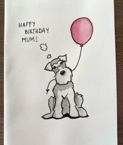 Schnauzer Doodle Drawing, Schnauzer Line Art, Schnauzer Illustration, Schnauzer Birthday, Schnauzer Drawing, Birthday Mail, Funny Military, Dog Lovers Birthday, Schnauzer Art