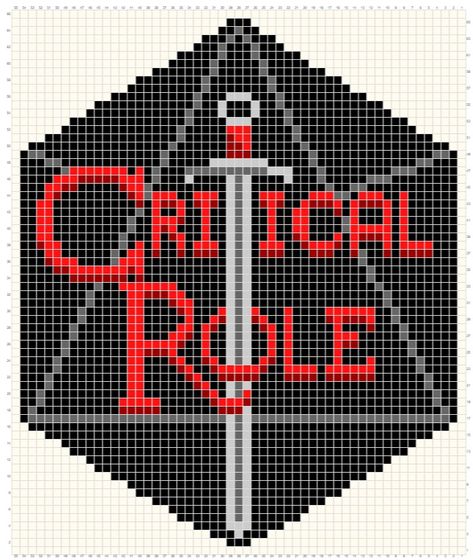 Critical Role Pixel Art, Critical Role Perler Beads, Critical Role Crochet, Dnd Alpha Patterns, Dnd Pixel Art, Arcane Crochet Tapestry, Stitch Fiddle Graphs, Elden Ring Cross Stitch, Legend Of Zelda Cross Stitch Pattern