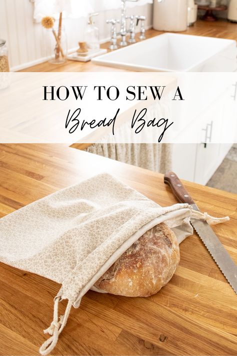 Cotton Bread Bag Pattern, Basic Beginner Sewing Project, Easy Quick Sewing Projects Simple, Homestead Sewing Patterns, Easy Sewing Projects With Scraps, Bread Bag Sewing Pattern, Sourdough Bread Bag Pattern, Easy First Sewing Machine Projects, East Sewing Projects