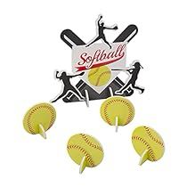 Fun Centerpieces, Centerpieces Simple, Softball Party, Hanging Paper Lanterns, Team A, Softball Team, Pennant Banners, Photo Banner, Mylar Balloons