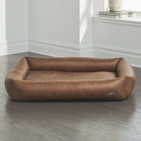 Dog Bed Crate, Leather Dog Bed, Large Dog Bed, Medium Dog Bed, Brown Spots On Face, Pet Ideas, Pet Dogs Puppies, Dog Bed Large, Stylish Beds