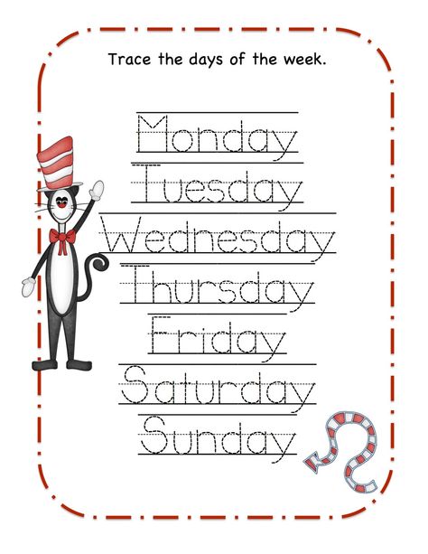 #daysofthweek #tracing #drseuss Dr Seuss Worksheets, Dr Seuss Kindergarten, Dr Seuss Math, Dr Seuss Printables, Dr Seuss Preschool Activities, Dr Seuss Preschool, Dr Seuss Classroom, Dr Seuss Activities, Dr Seuss Crafts