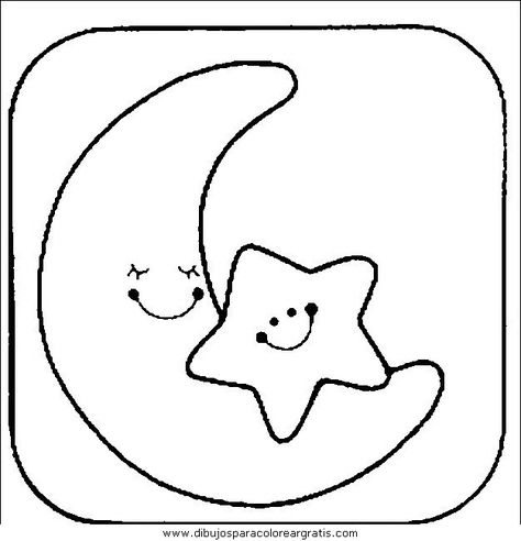 Moon and Stars Coloring Pages Printable Moon Coloring Pages, Star Coloring Pages, 강아지 그림, Applique Templates, Quilt Baby, Pola Sulam, Kraf Diy, Felt Patterns, Art Drawings For Kids