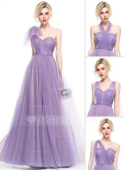 [£120.00] A-Line/Princess Sweetheart Floor-Length Tulle Bridesmaid Dress With Ruffle Tulle Evening Dress Princesses, Purple Black Wedding, Ocassion Dress, Tulle Bridesmaid, Maid Of Honour Dresses, Tulle Bridesmaid Dress, Purple Bridesmaid Dresses, Bridesmaid Dress Styles, Dream Wedding Ideas Dresses