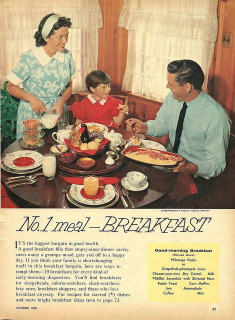 Remember, breakfast is the no. 1 meal! #vintage #1950s #menus #food