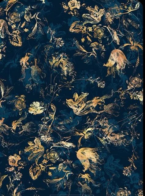 Arte Peculiar, Motif Art Deco, Soyut Sanat Tabloları, Floral Ornament, Whatsapp Wallpaper, Gold Aesthetic, Blooming Flowers, Blue Aesthetic, Blue And Gold