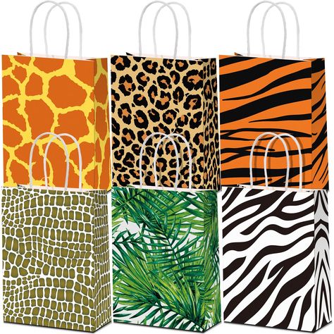 Wild Kratts Birthday Party, Jungle Party Favors, Animal Party Favors, Animal Baby Shower Theme, Giraffe Birthday, Animal Print Party, Party Favor Bag, Jungle Safari Party, Zoo Party