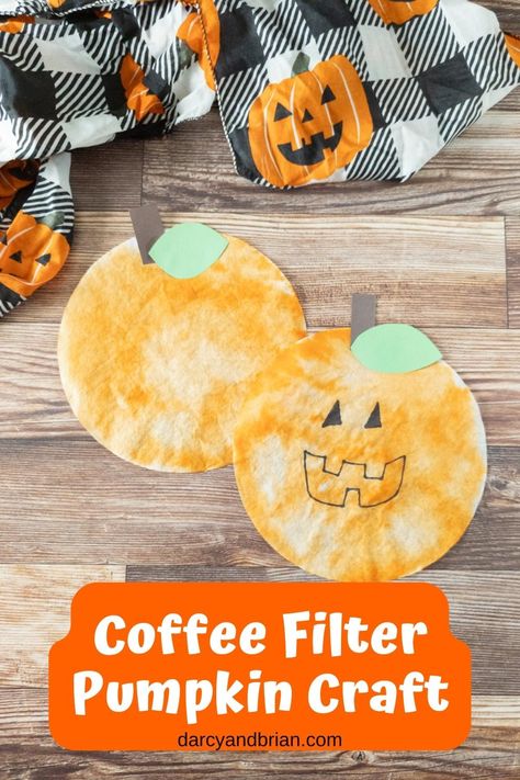 Looking for a fun and simple craft activity to keep your little ones entertained this fall? Try our coffee filter pumpkin craft! This Thanksgiving and Halloween craft is not only a great way to work on fine motor skills, but it also doubles as a charming fall decoration. Get your preschoolers involved in this easy art project and let their creativity blossom. Don't miss out on this easy DIY activity – click for step-by-step instructions and start crafting today! Pumpkin Craft For Kids, Pumpkin Suncatcher, Pumpkins Preschool, Preschool Crafts Fall, Pumpkin Craft, Pumpkin Activities, October Crafts, Fall Arts And Crafts, Fall Art Projects