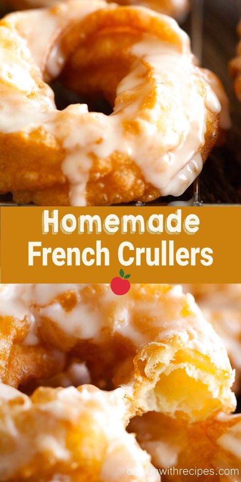 Homemade French Crullers Recipe French Donuts Recipe, French Crullers Recipe, Cruller Recipe, French Cruller Recipe, French Cruller Donut, Crullers Recipe, French Cruller, French Donuts, French Crullers