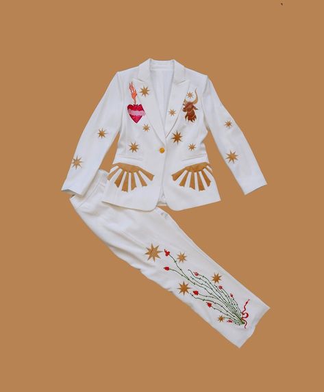 Rodeo Queen Clothes, Queen Outfit, Chain Stitch Embroidery, Rodeo Queen, Handmade Wardrobe, November 11, Embroidery Fashion, Chain Stitch, Wedding Suits